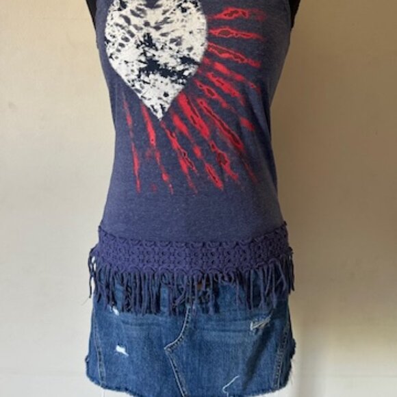 Ransom Girl Blue with White Heart and Red Stripes  8525 - Picture 1 of 7